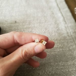 Diamond 1 ct TW princess cut earrings